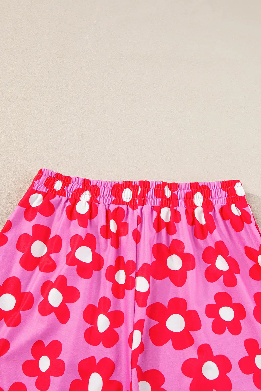Flower Print Short Sleeve Shirt Pyjamas Set eAura