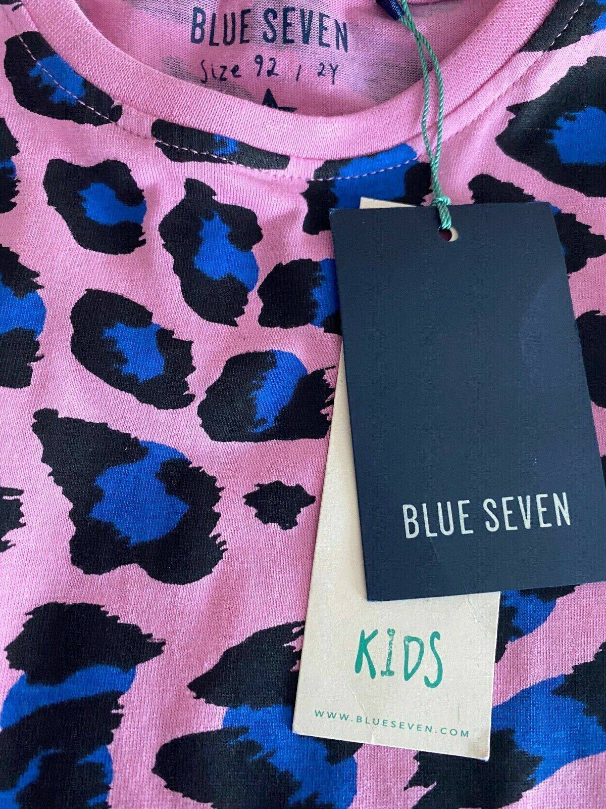 Girls Blue Seven Pink Animal Print Tee Age 2 years old t-Shirt - BB Fashion Outlet