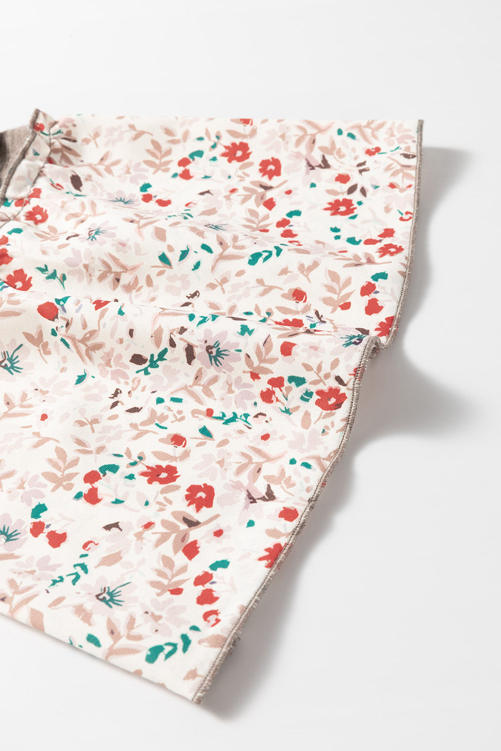 Goat Colourblock Floral Patchwork Flared Sleeve Buttons Henley Top - eAura