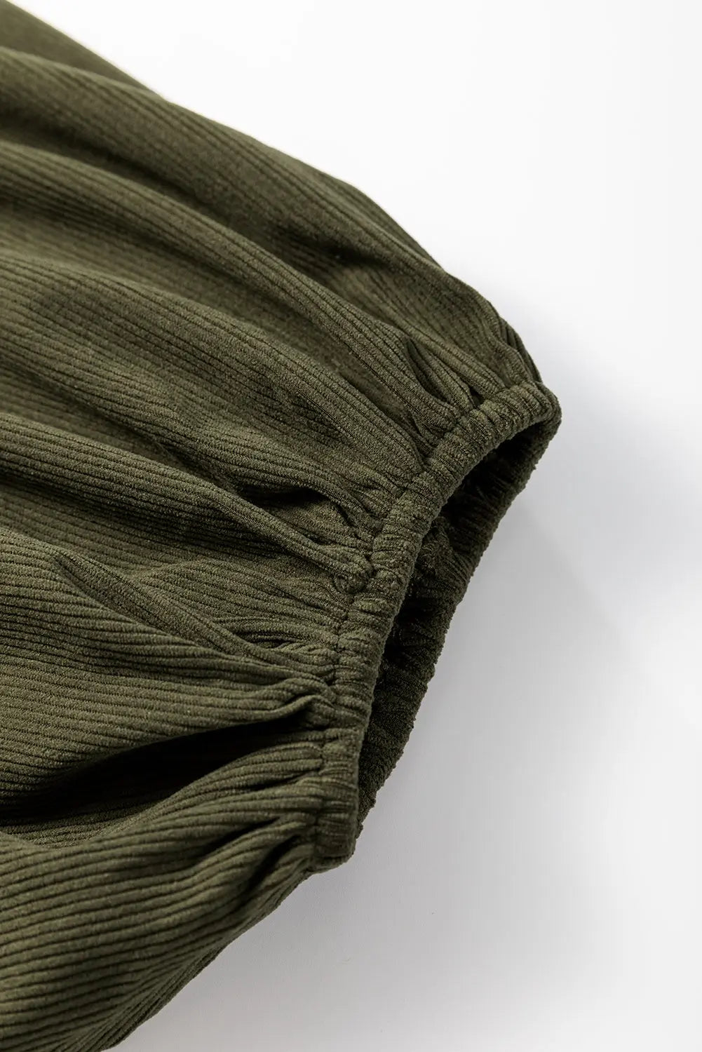 Gold Flame Corduroy Snap Buttons Empire Waist Bracelet Sleeve Dress - eAura