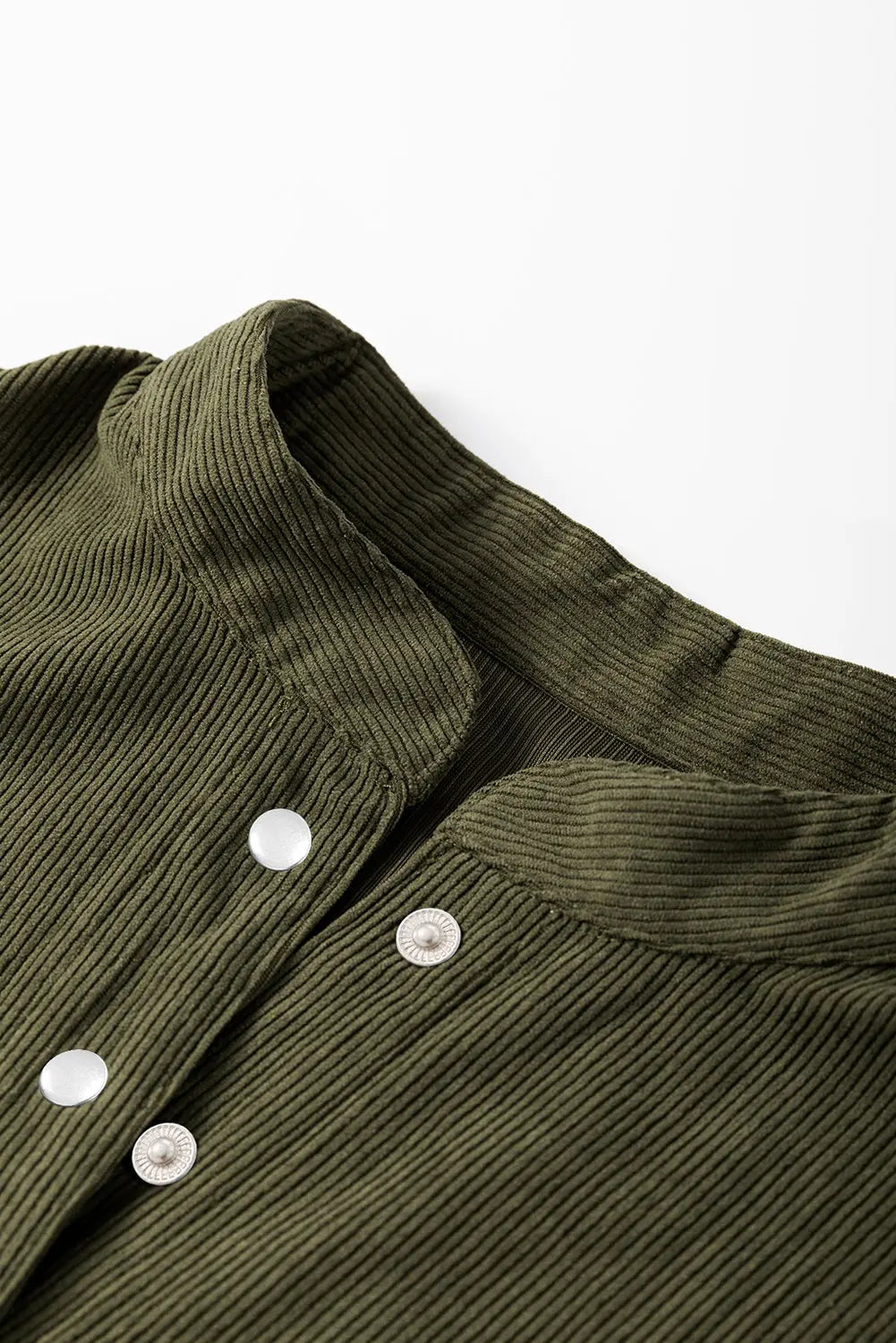 Gold Flame Corduroy Snap Buttons Empire Waist Bracelet Sleeve Dress - eAura