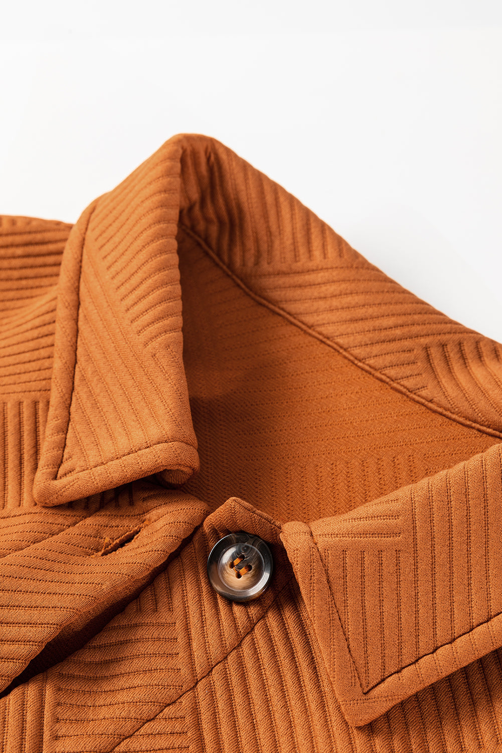 Gold Flame Textured Collared Drop Shoulder Buttoned Front Duster Coat - Outerwear/Coats