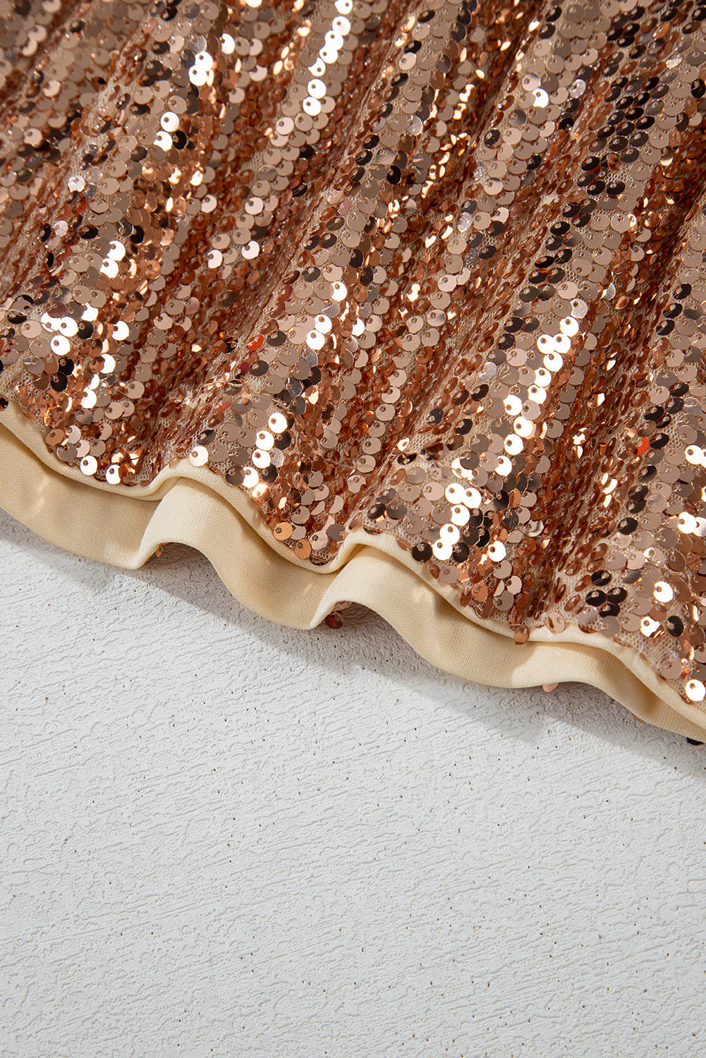 Gold Sequinned Long Sleeve Cutout Back Mini Dress - eAura