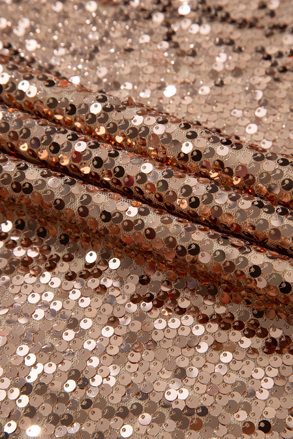 Gold Sequinned Long Sleeve Cutout Back Mini Dress - eAura