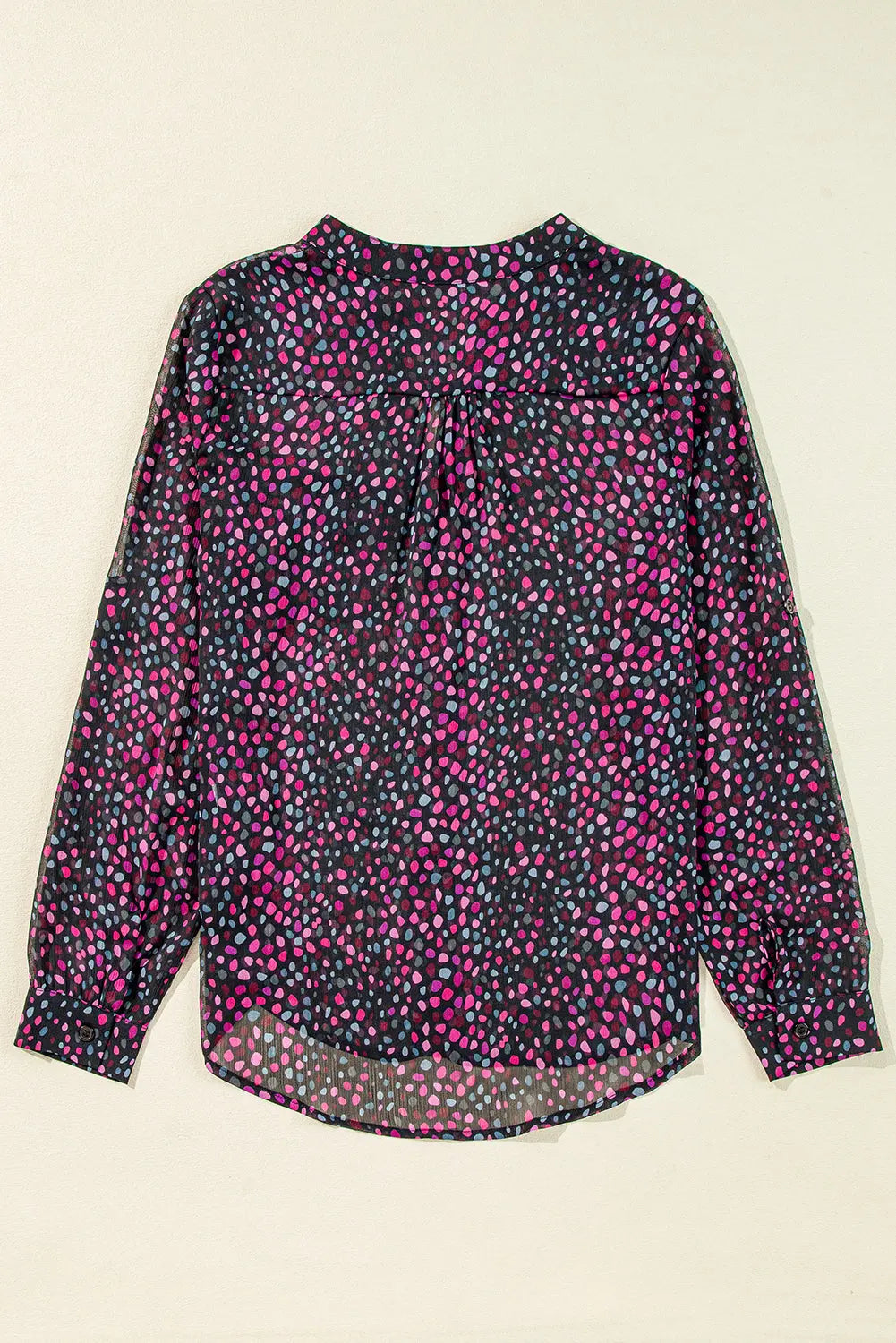 Grape Wine Polka Dot Printed Buttoned Casual Shirt Beagle Boutique Fashion Outlet