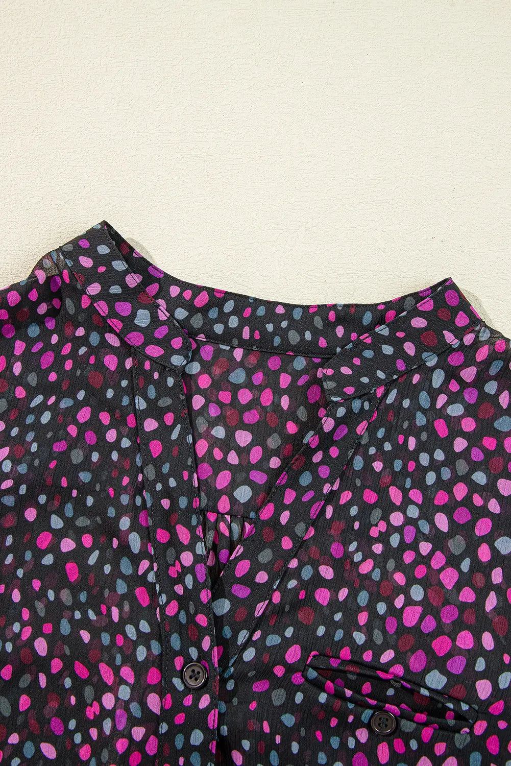 Grape Wine Polka Dot Printed Buttoned Casual Shirt Beagle Boutique Fashion Outlet