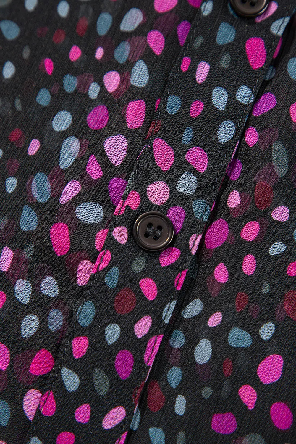 Grape Wine Polka Dot Printed Buttoned Casual Shirt Beagle Boutique Fashion Outlet