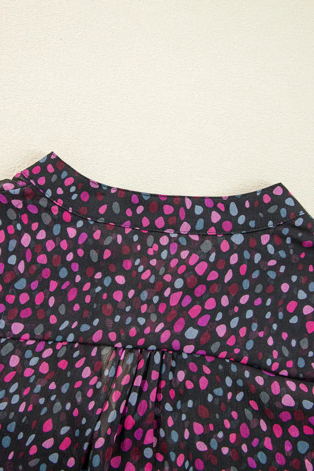 Grape Wine Polka Dot Printed Buttoned Casual Shirt Beagle Boutique Fashion Outlet