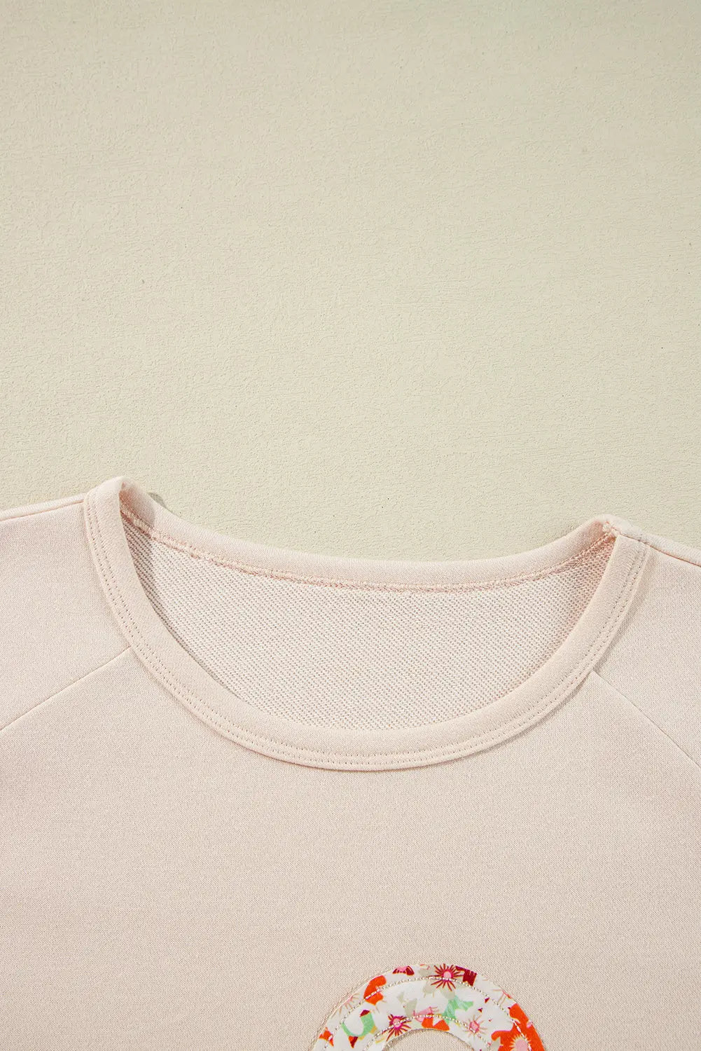 Grapefruit Orange Flower Patch Graphic Exposed Seam Wide Sleeve Top eAura