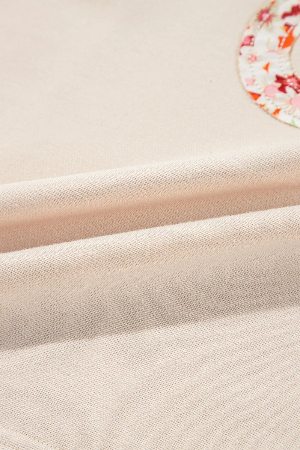 Grapefruit Orange Flower Patch Graphic Exposed Seam Wide Sleeve Top eAura