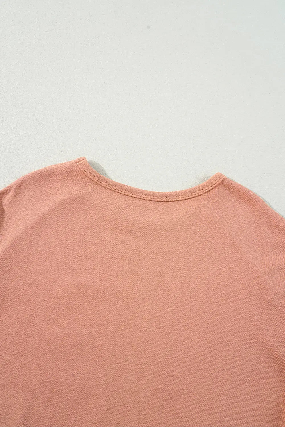 Grapefruit Orange Flower Patch Graphic Exposed Seam Wide Sleeve Top eAura