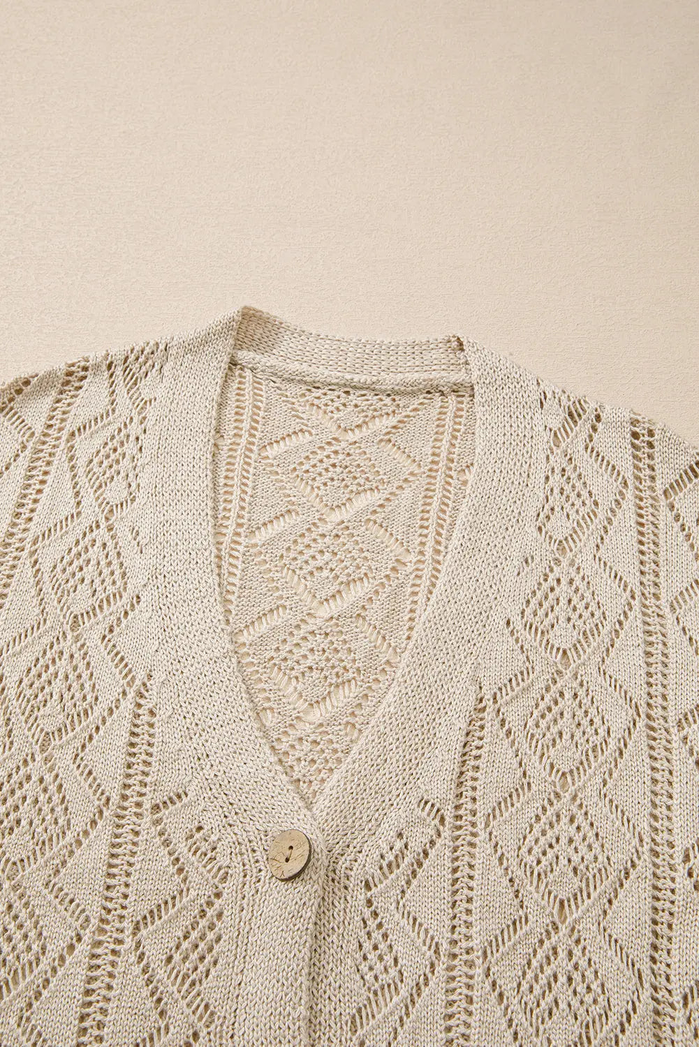 Gray Hollow Out Buttons Front Long Cardigan - eAura