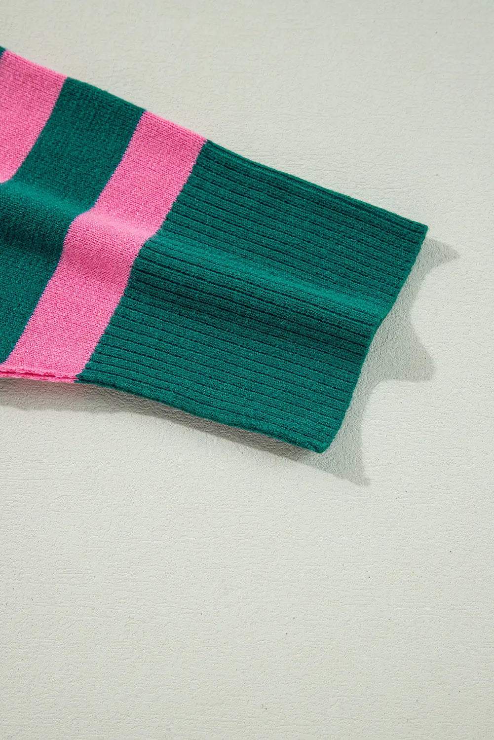 Green Collared Quarter Zipper Oversized Sweater - eAura