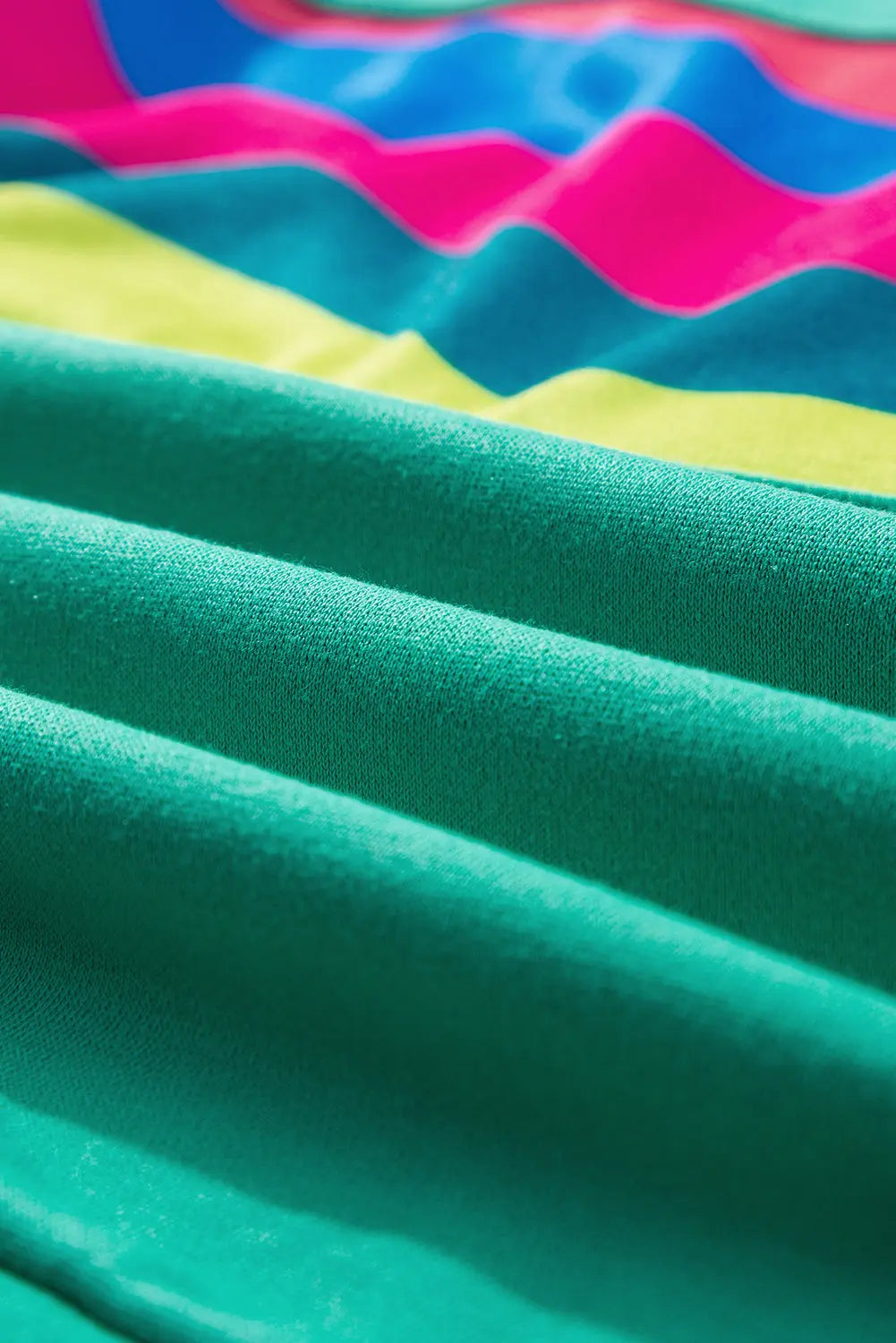 Green Colourful Striped Accent Long Sleeve T Shirt Beagle Boutique Fashion Outlet