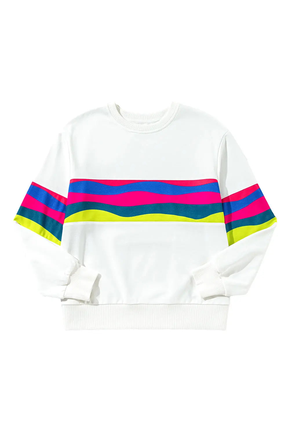 Green Colourful Striped Accent Long Sleeve T Shirt Beagle Boutique Fashion Outlet