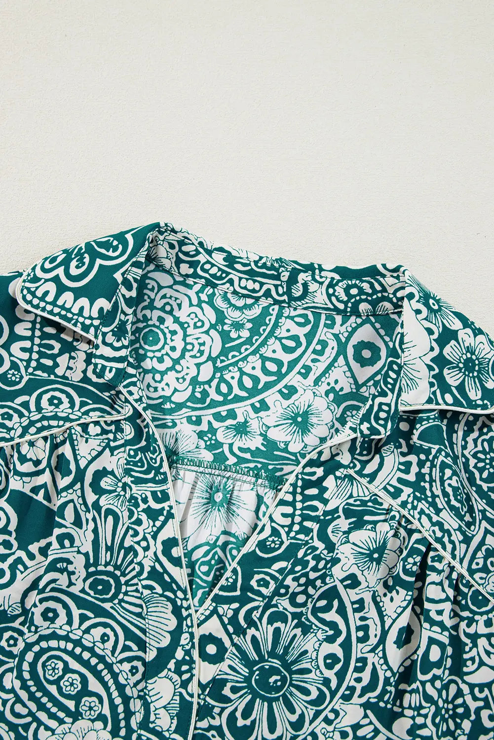 Green Floral Flounce Sleeve Split Neck Plus Size Dress - eAura