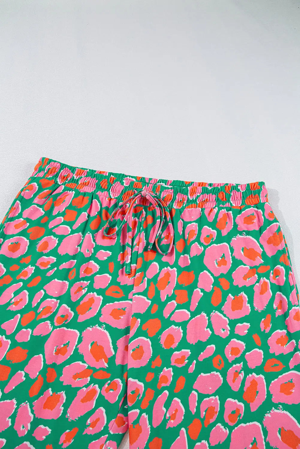 Green Plus Size Printed Long Sleeve and Trousers Lounge Set - eAura