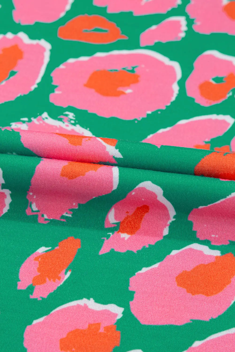 Green Plus Size Printed Long Sleeve and Trousers Lounge Set - eAura