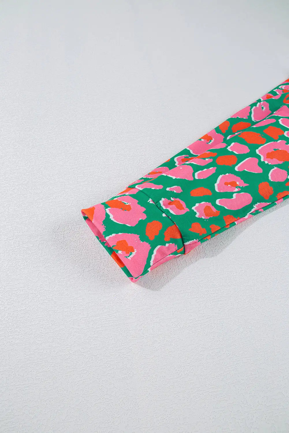 Green Plus Size Printed Long Sleeve and Trousers Lounge Set - eAura