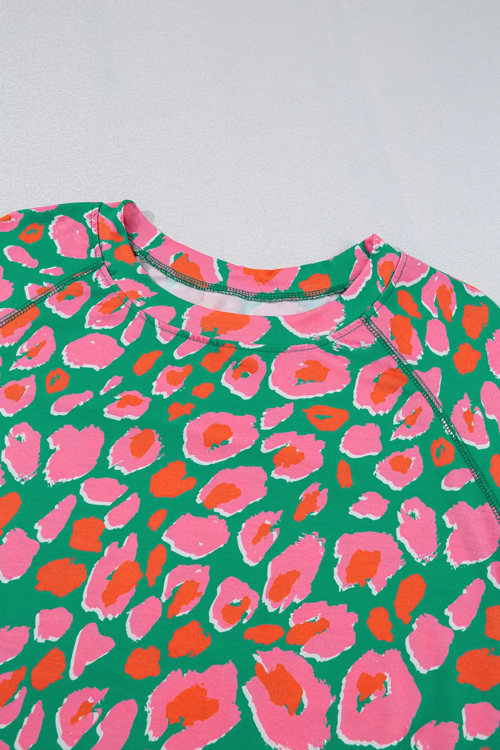 Green Plus Size Printed Long Sleeve and Trousers Lounge Set - eAura