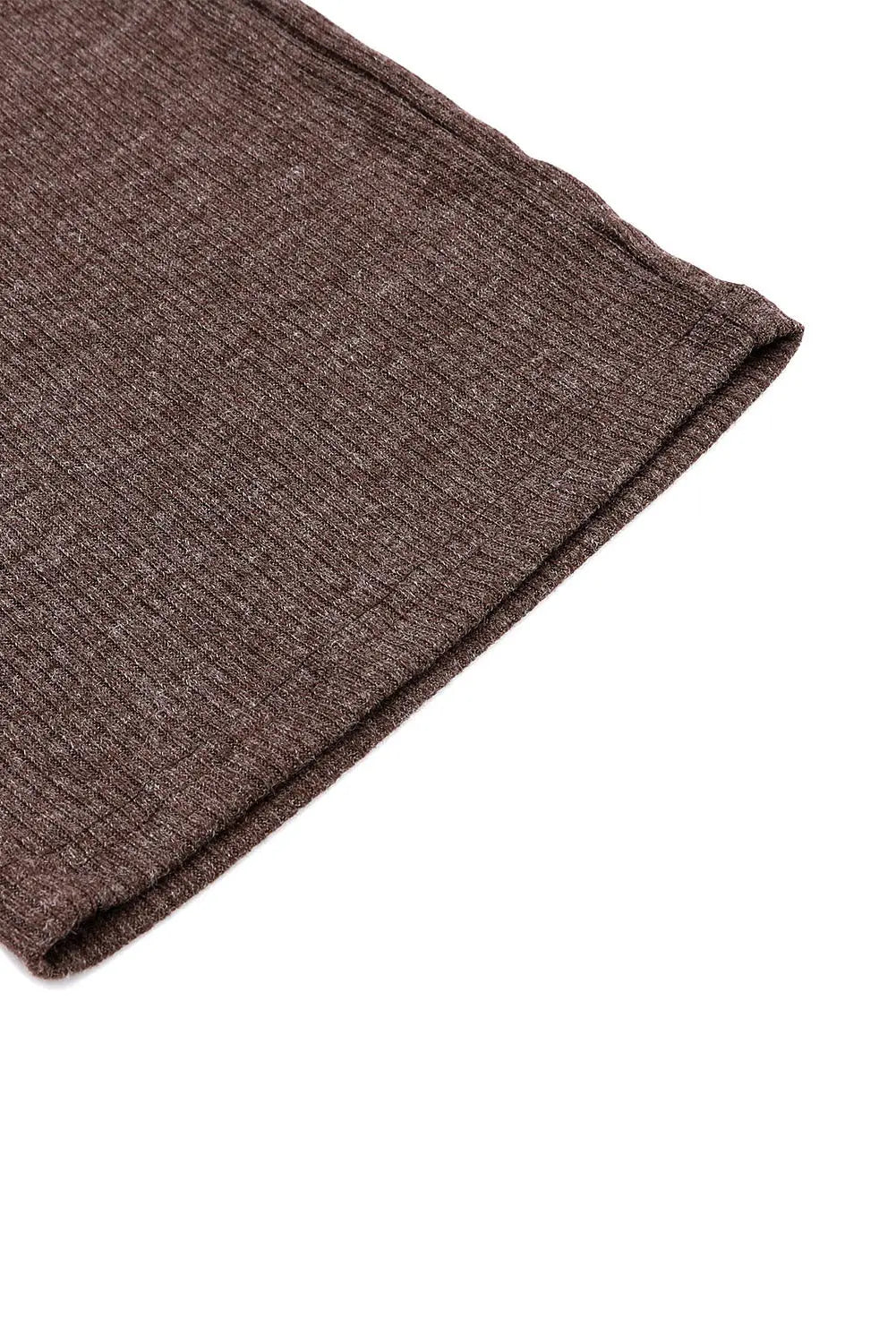 Green Ribbed Knit Collared Henley Top and Trousers Lounge Outfit eAura