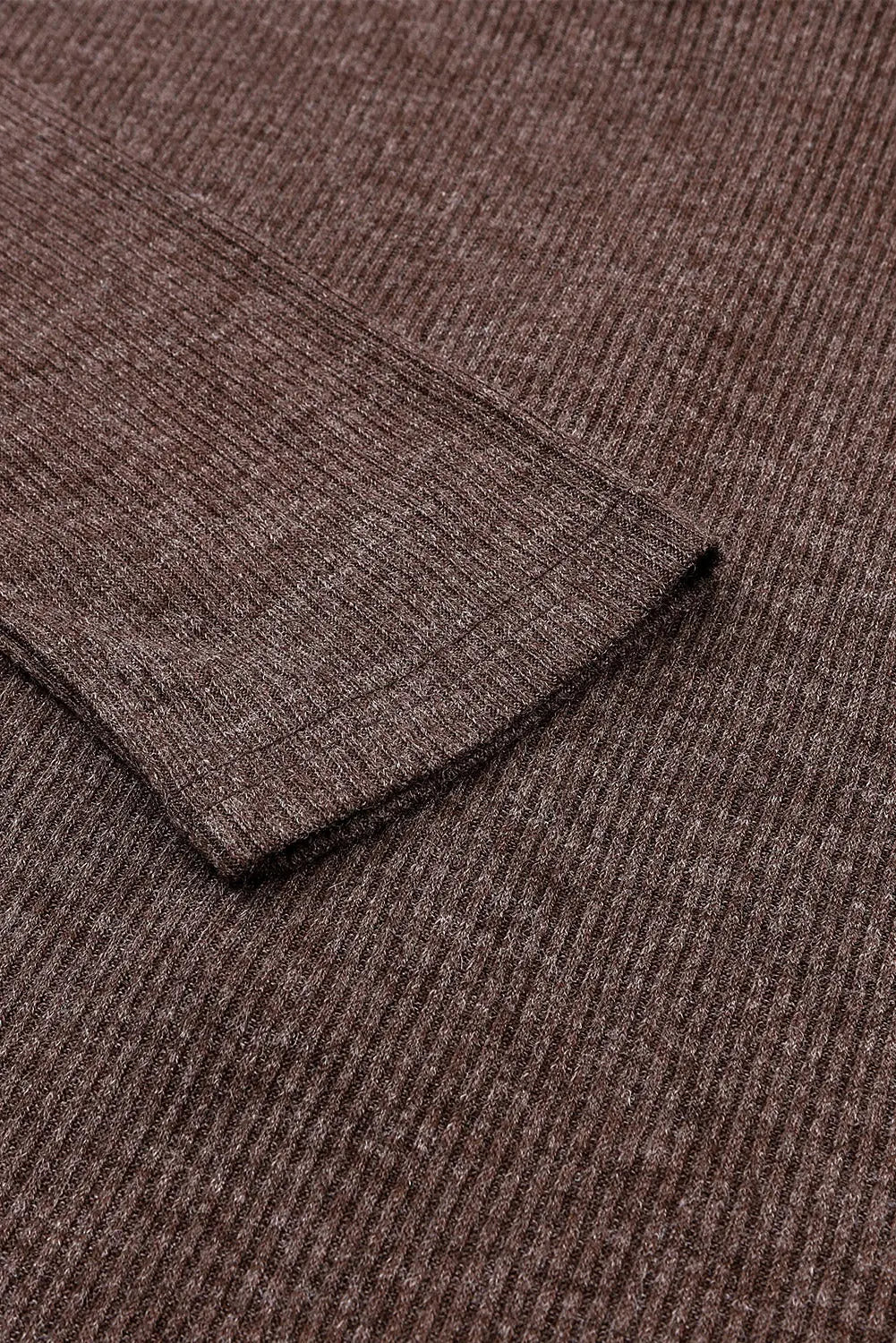 Green Ribbed Knit Collared Henley Top and Trousers Lounge Outfit eAura