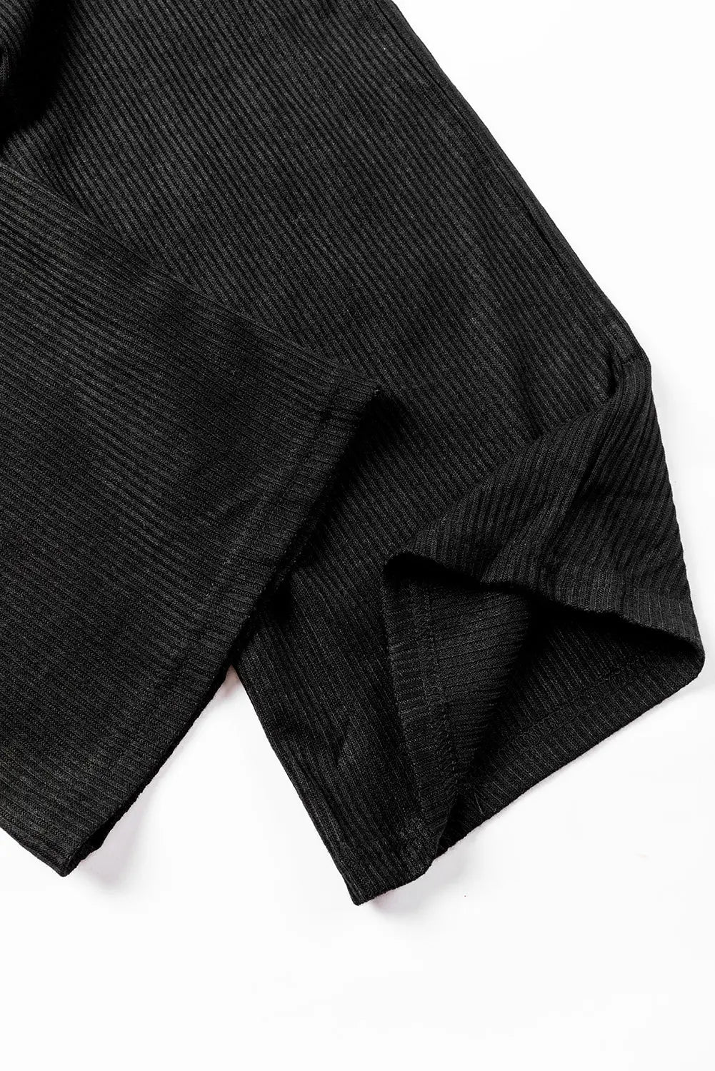 Green Ribbed Knit Collared Henley Top and Trousers Lounge Outfit eAura