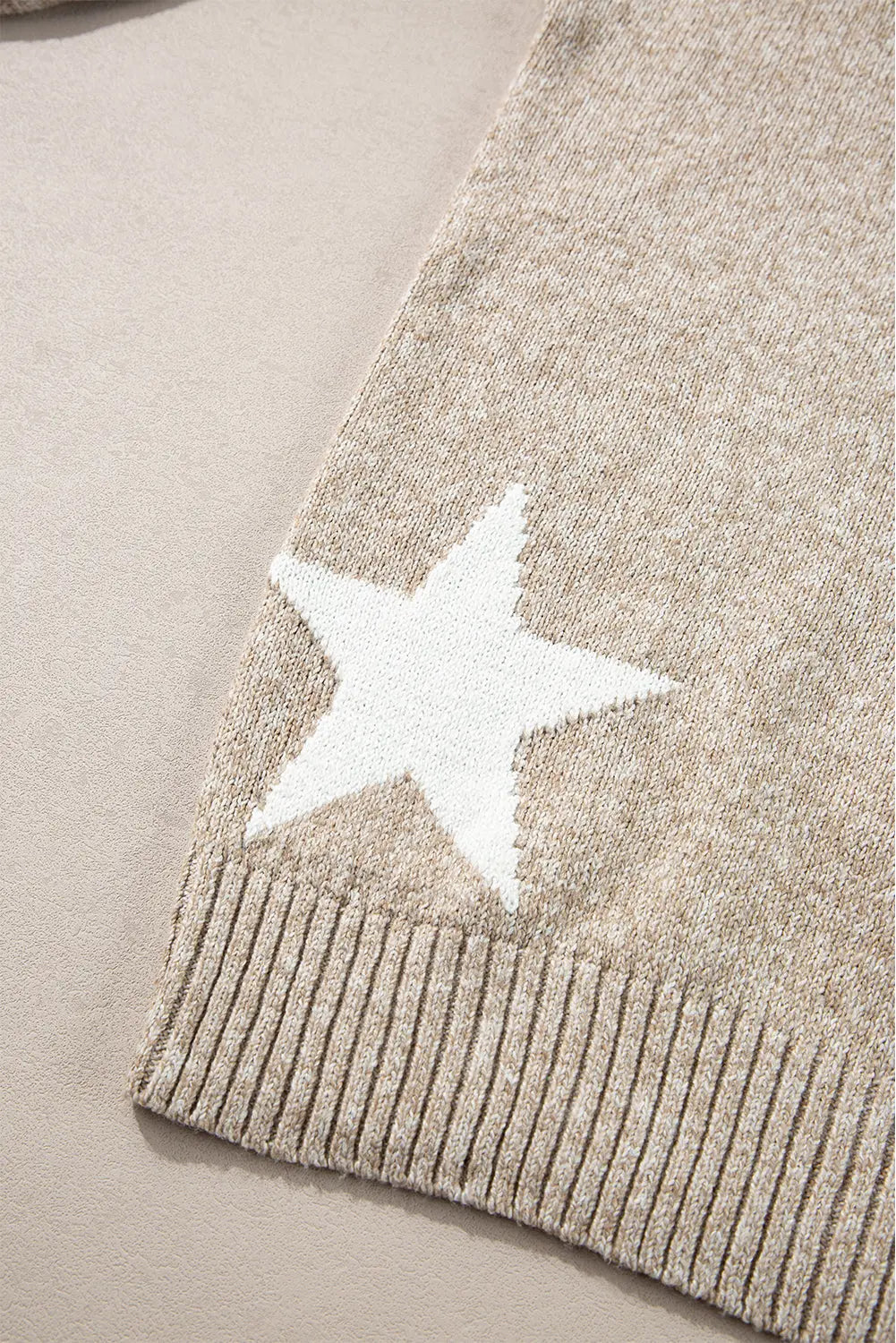 Green Star Pattern Drop Shoulder Sweater Beagle Boutique Fashion Outlet