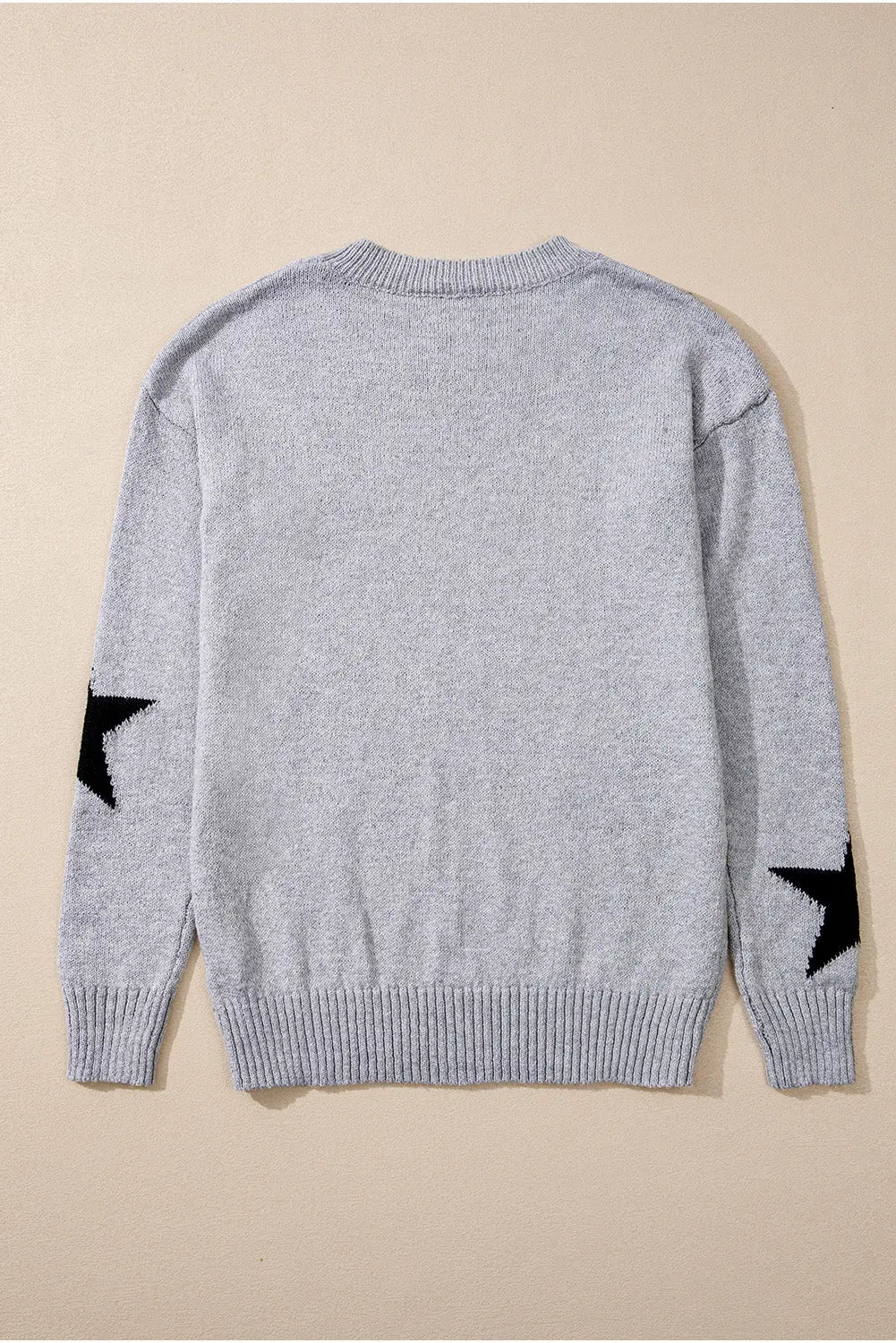 Green Star Pattern Drop Shoulder Sweater Beagle Boutique Fashion Outlet