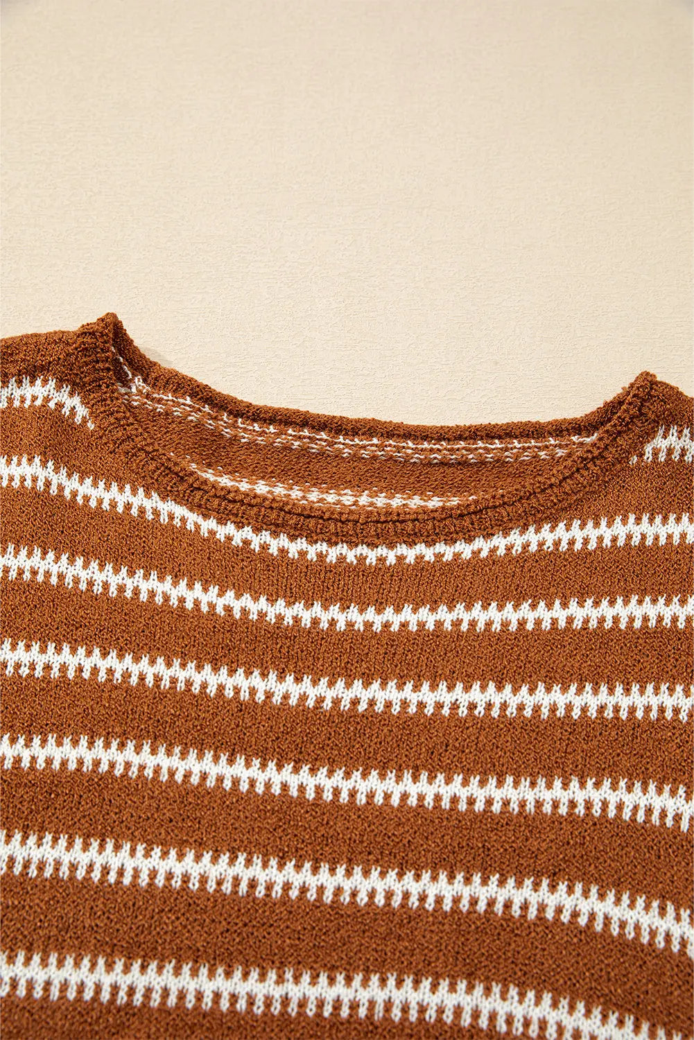 Green Stripe Drop Shoulder Casual Sweater Beagle Boutique Fashion Outlet