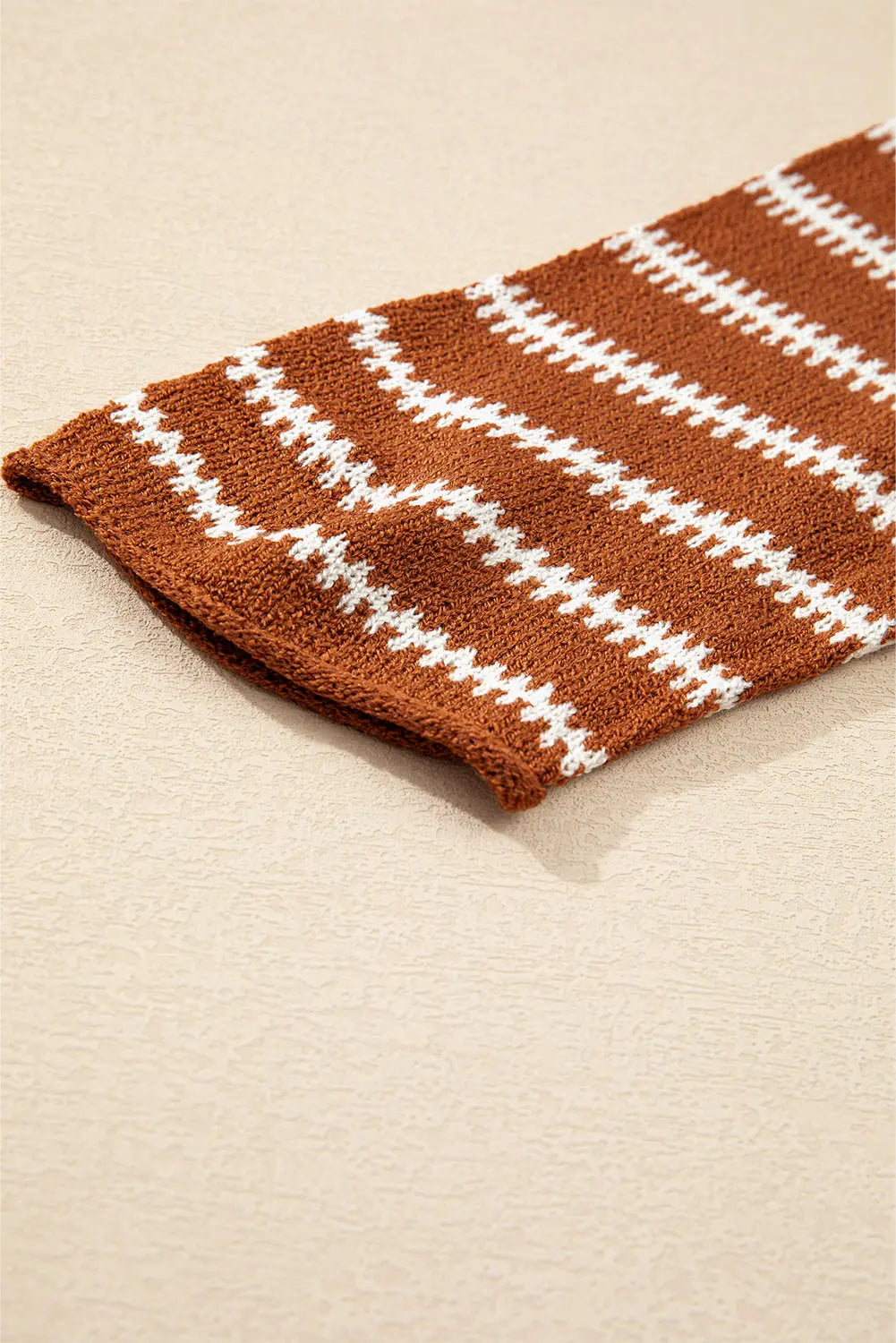 Green Stripe Drop Shoulder Casual Sweater Beagle Boutique Fashion Outlet