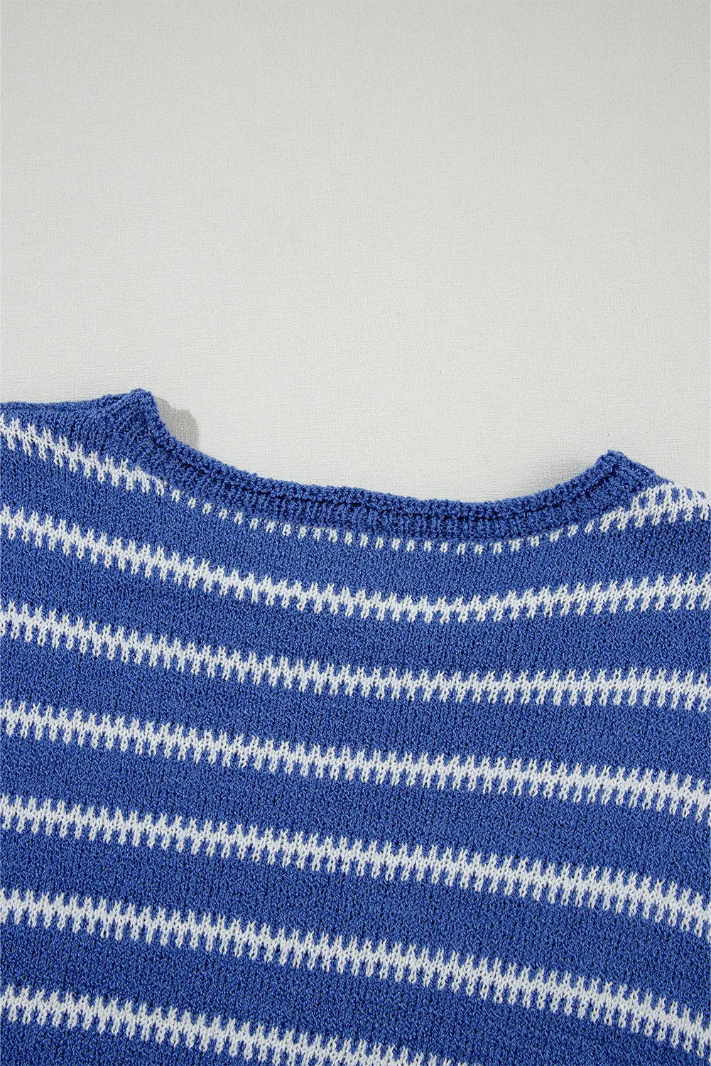 Green Stripe Drop Shoulder Casual Sweater Beagle Boutique Fashion Outlet