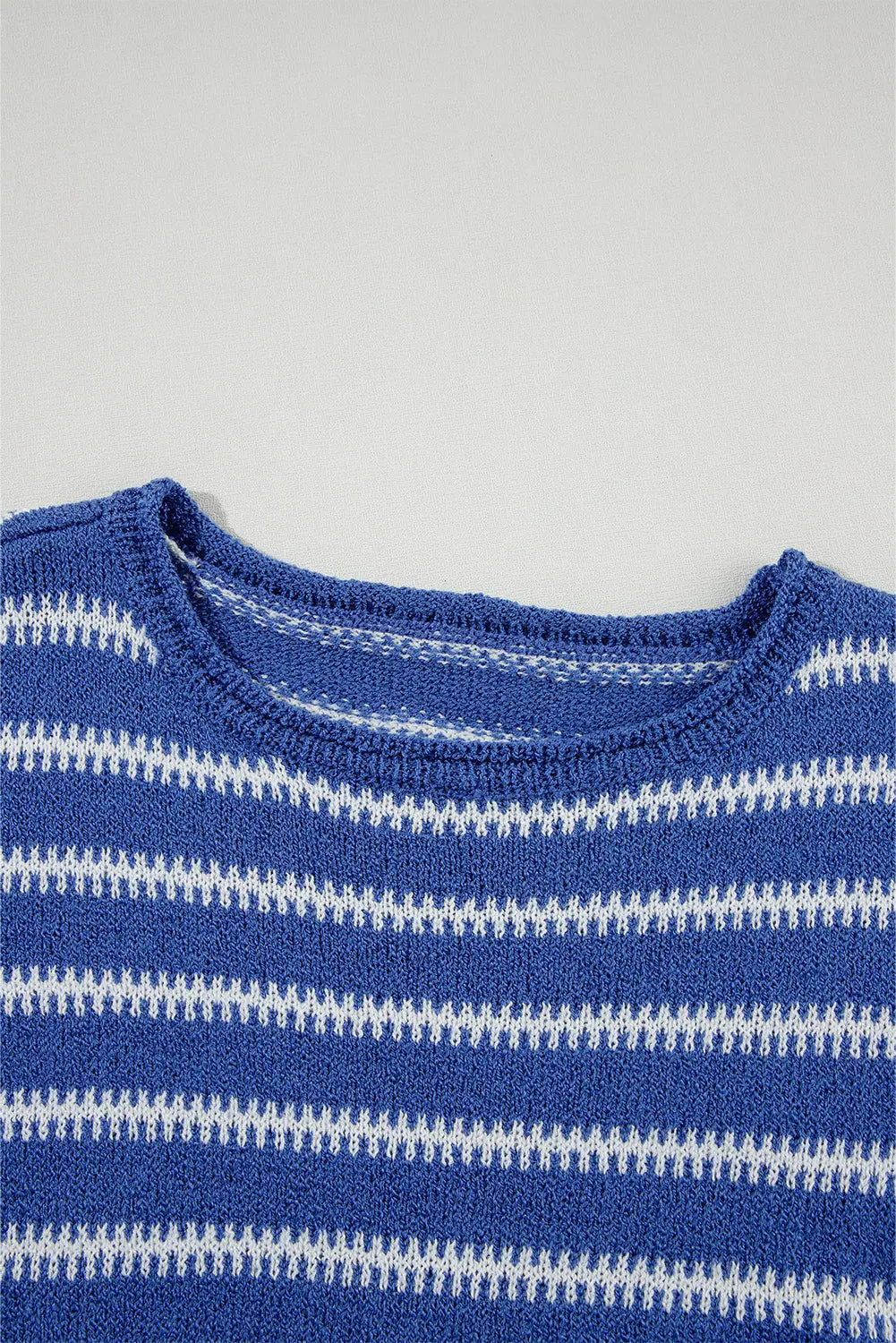 Green Stripe Drop Shoulder Casual Sweater Beagle Boutique Fashion Outlet