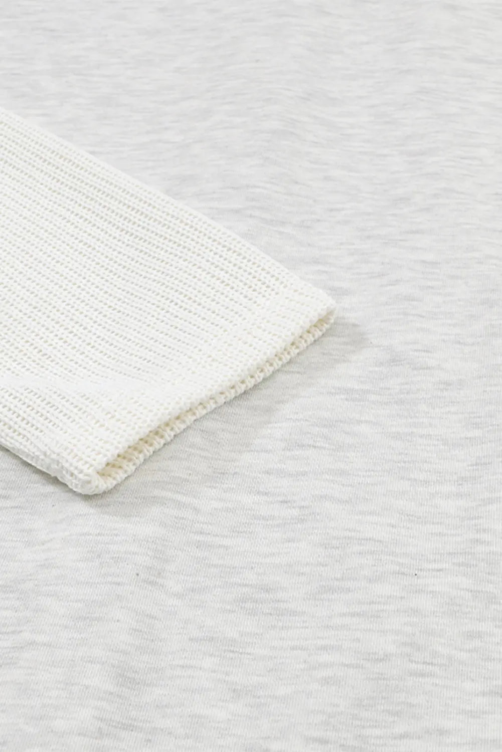 Grey Button Up Contrast Knitted Sleeves Hooded Jacket - eAura