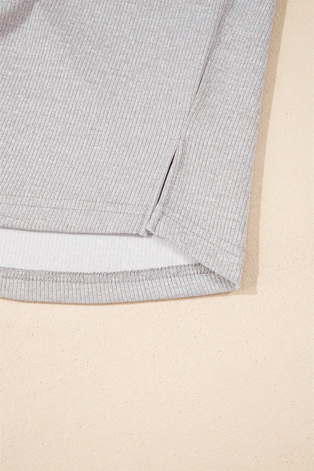 Grey Colourblock Ribbed Collared Oversized Sweatshirt eAura
