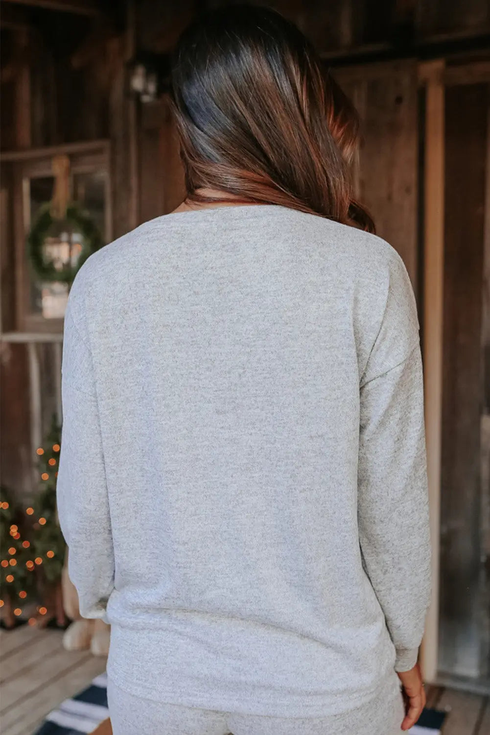 Grey Long Sleeve Pullover and Jogger Trousers Lounge Set eAura