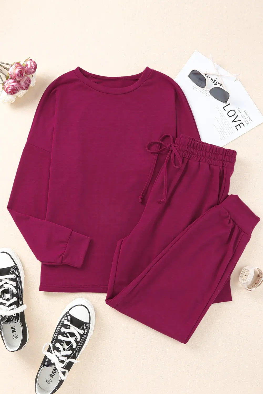 Grey Long Sleeve Pullover and Jogger Trousers Lounge Set eAura