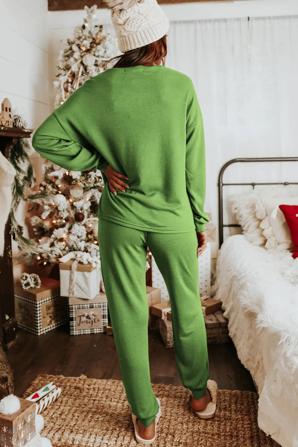 Grey Long Sleeve Pullover and Jogger Trousers Lounge Set eAura