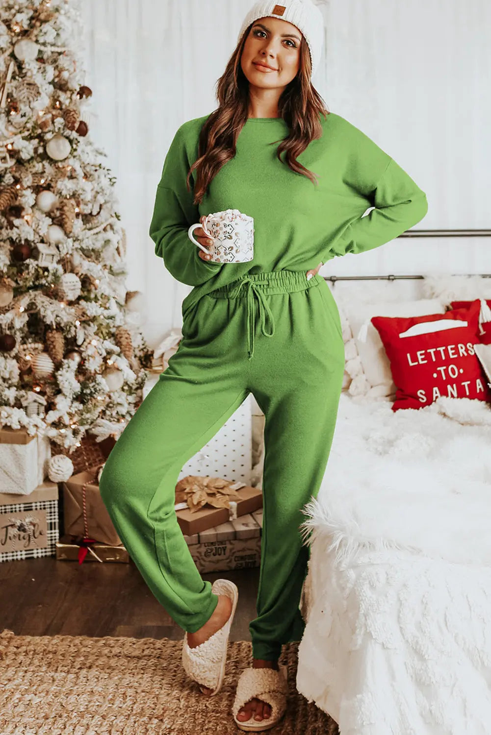 Grey Long Sleeve Pullover and Jogger Trousers Lounge Set eAura