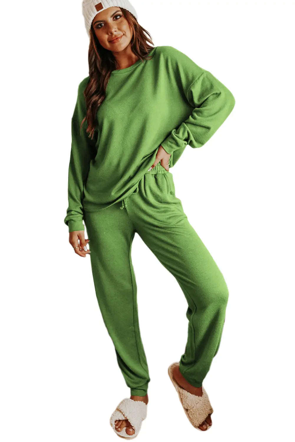 Grey Long Sleeve Pullover and Jogger Trousers Lounge Set eAura