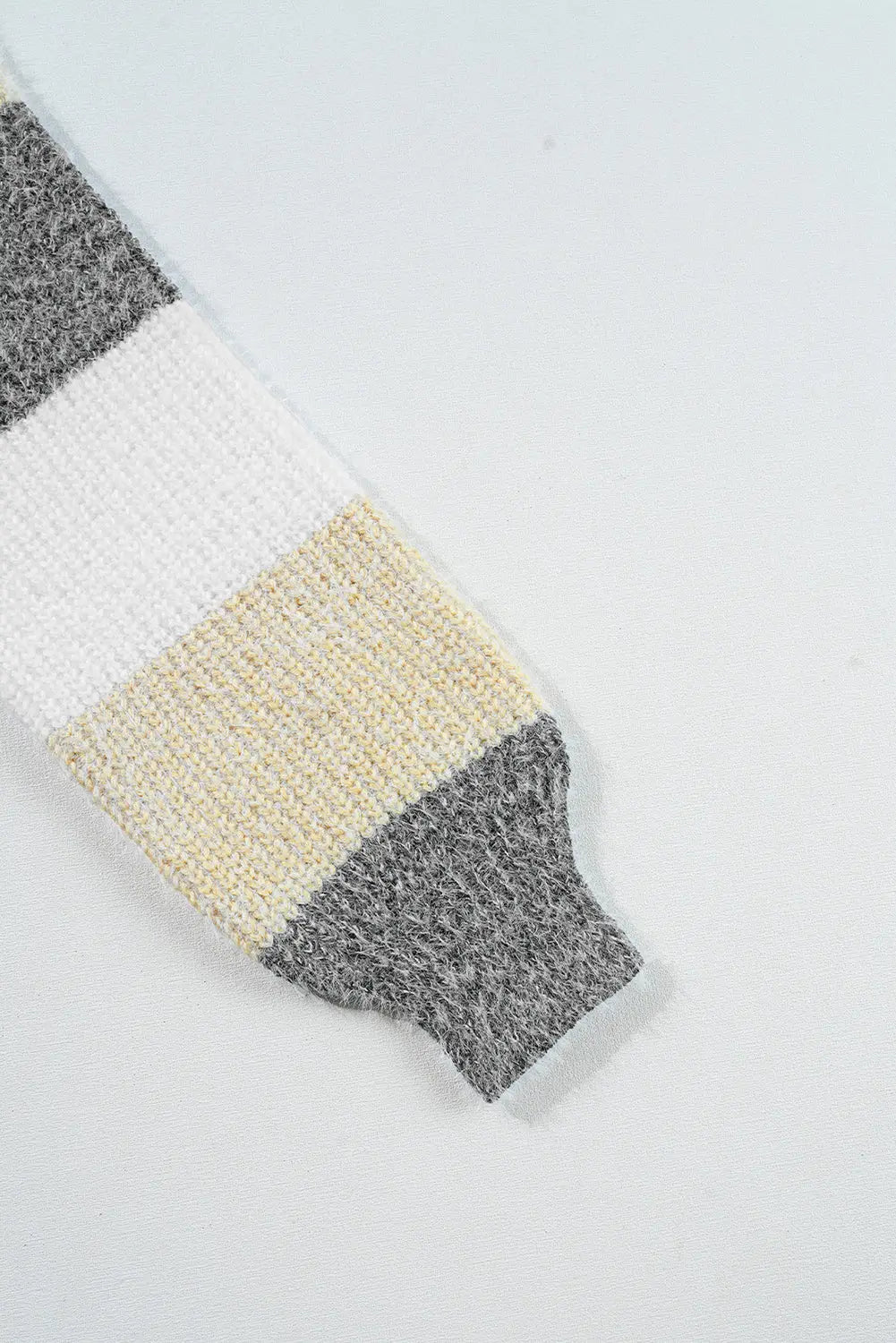 Grey Stripe Colourblock Bubble Sleeve Drop Shoulder Sweater Dress eAura