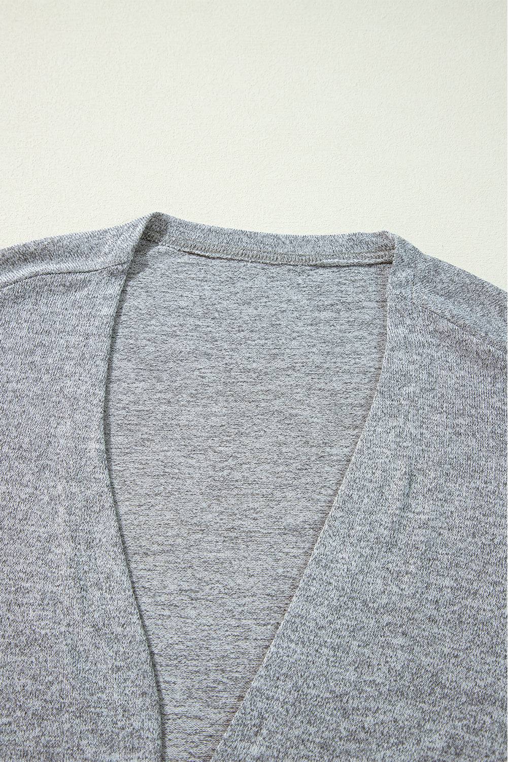 High Rise Solid Colour Open Front Lightweight Cardigan - BB Fashion Outlet