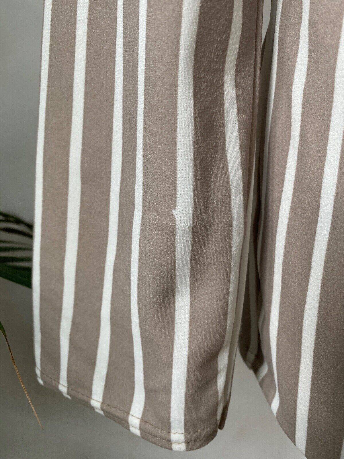 I Saw It First Pinstripe Oversized Longline Blazer Size 6 Stone - BB Fashion Outlet