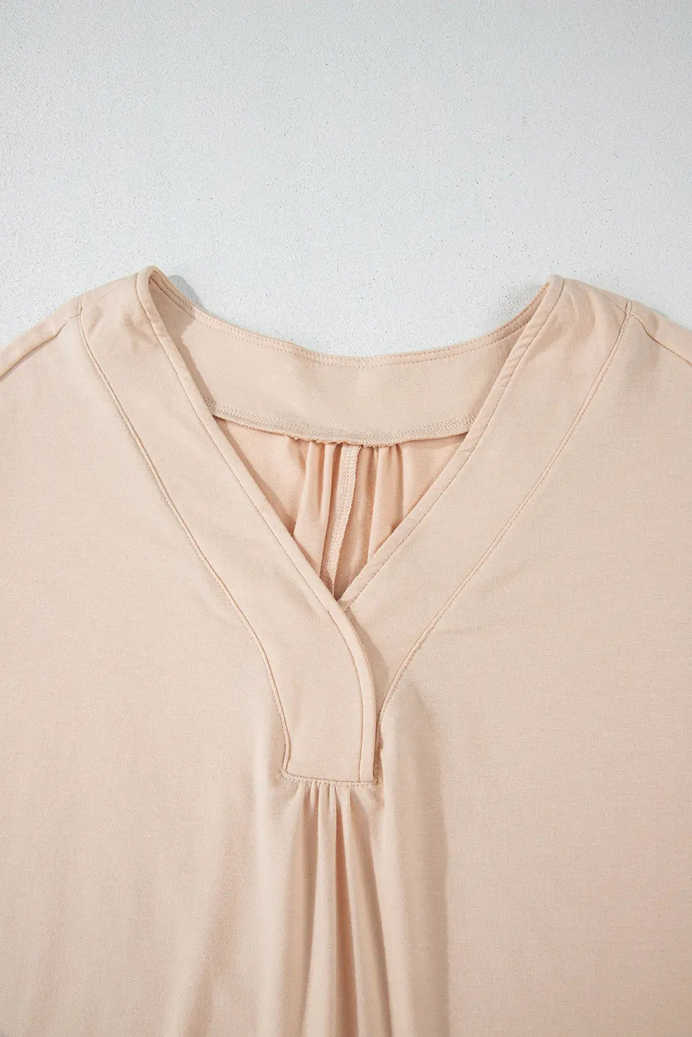 Jet Stream Palm Leaves Polka Dot Puff Sleeve Patchwork V Neck Loose Blouse eAura