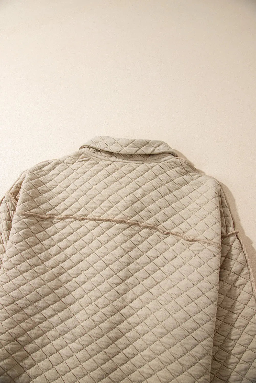 Jet Stream Solid Colour Quilted Puffer Buttoned Shacket - eAura