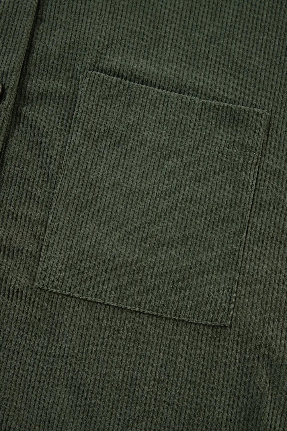 Jungle Green Oversized Corduroy Contrast Hooded Shacket - BB Fashion Outlet