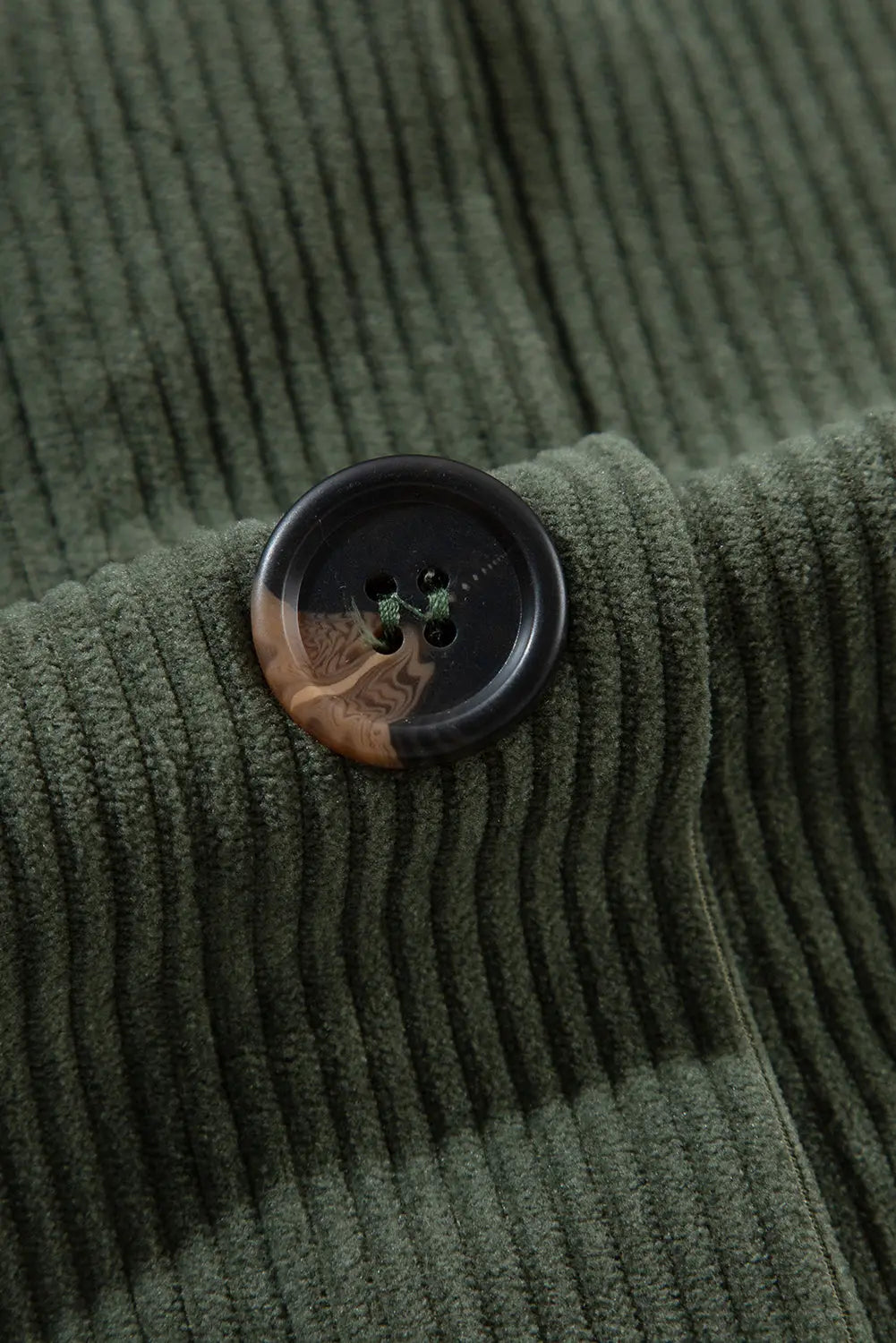 Jungle Green Oversized Corduroy Contrast Hooded Shacket - BB Fashion Outlet