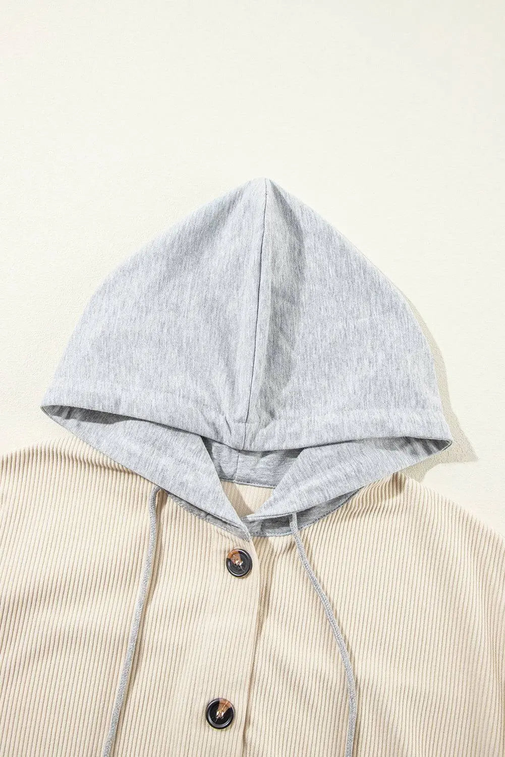 Jungle Green Oversized Corduroy Contrast Hooded Shacket - BB Fashion Outlet