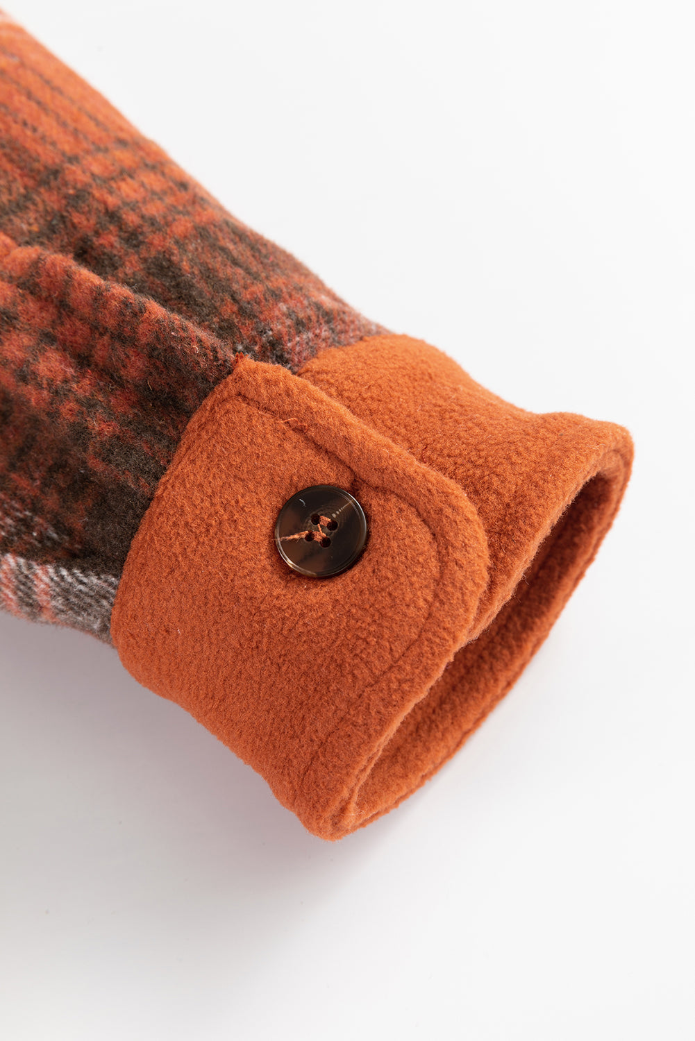 Khaki Colourblock Plaid Pattern Flap Pockets Buttoned Shacket - Outerwear/Plaid Shackets