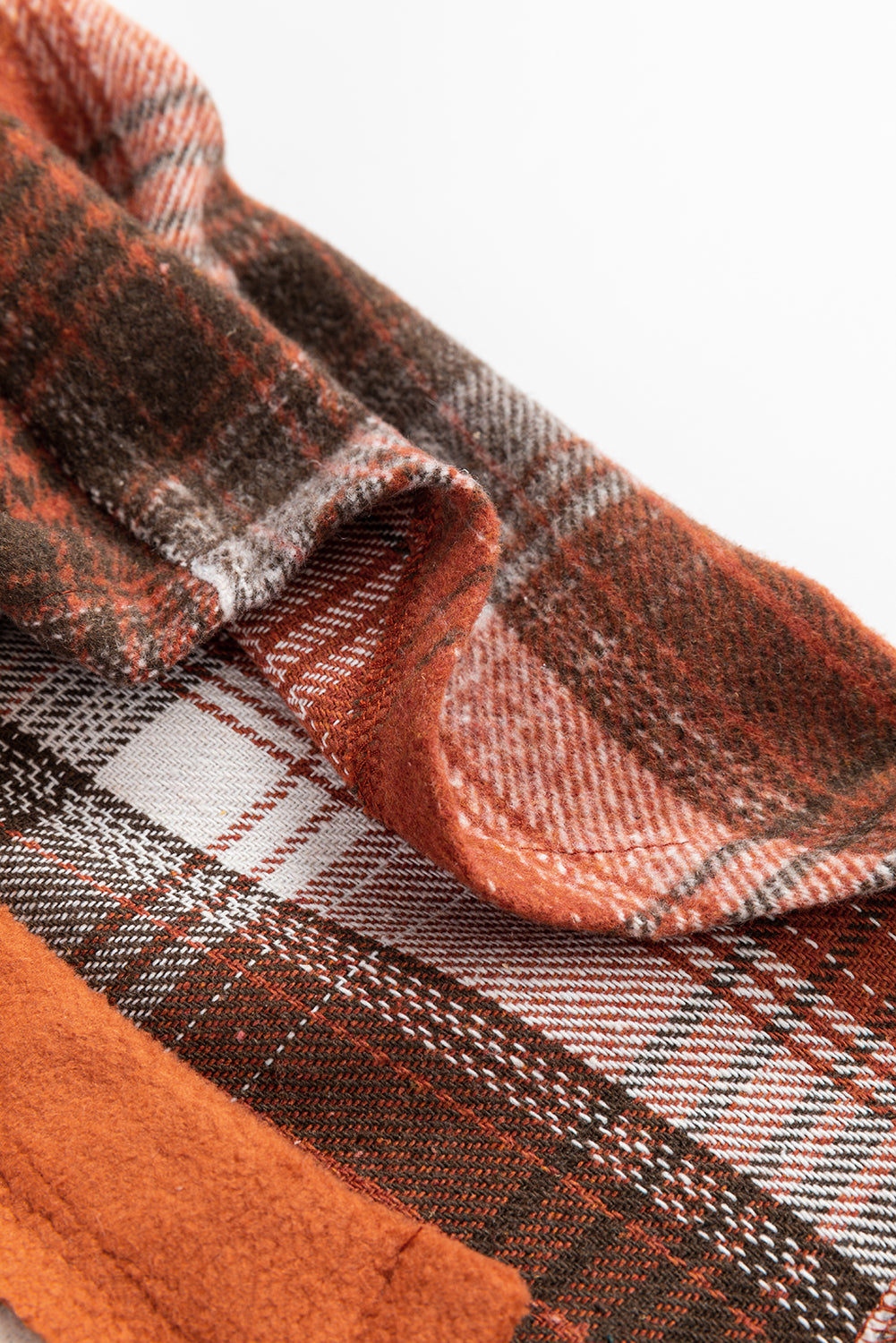 Khaki Colourblock Plaid Pattern Flap Pockets Buttoned Shacket - Outerwear/Plaid Shackets